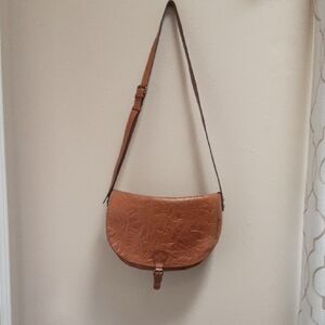 Patricia Nash Embossed Brown Crossbody Bag